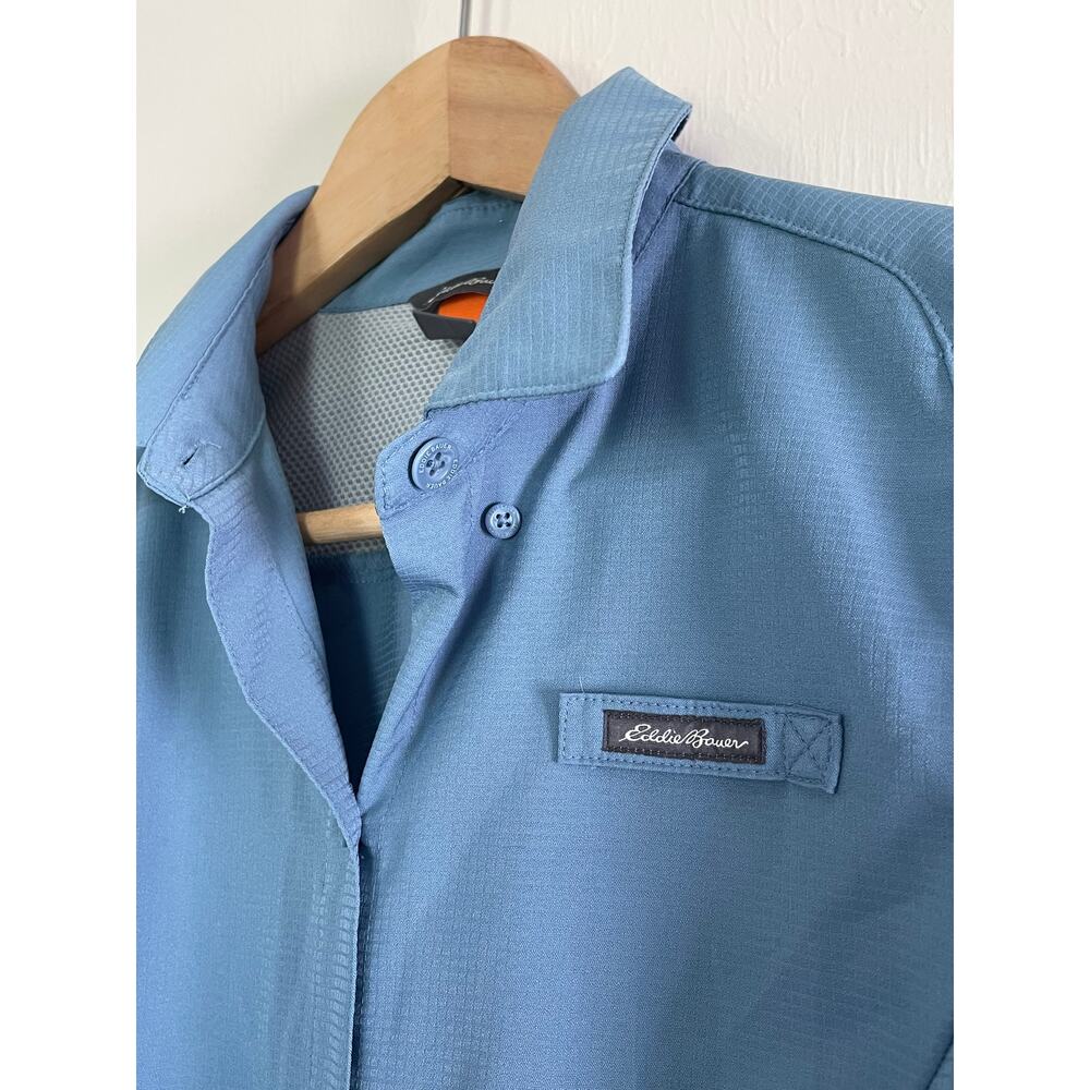 EDDIE BAUER light blue lightweight vented camping outdoor athletic shirt - Picture 3 of 7